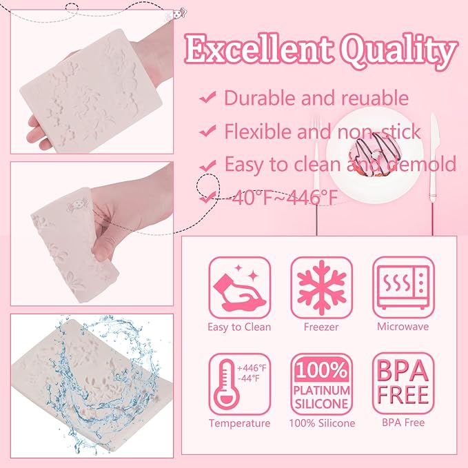 1 Pcs 3D Embossed Flower Fondant Mold, Exquisite Butterfly Lily Chocolate - Image 8