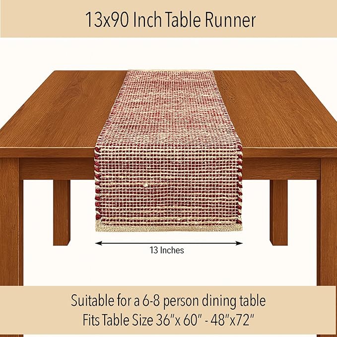 Chardin home Natural Jute Table Runner 13x90 Inch – Vintage Boho Rustic Table - Image 4