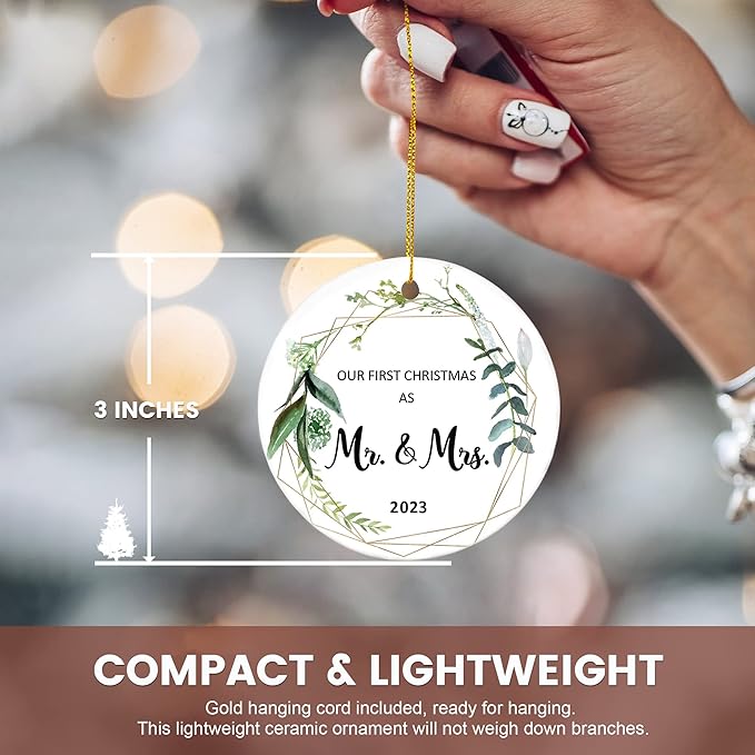 First Christmas Married Ornament 2023, Wedding Gifts - Image 3