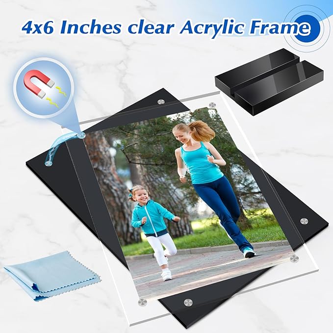 5 Pack Acrylic Magnetic Picture Frame 4x6 - Image 2