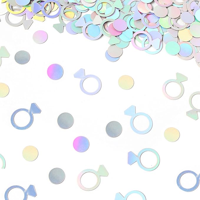 200PC Wedding Confetti for Tables Bachelorette Confetti Ring Confetti Scatters by Vofrise
