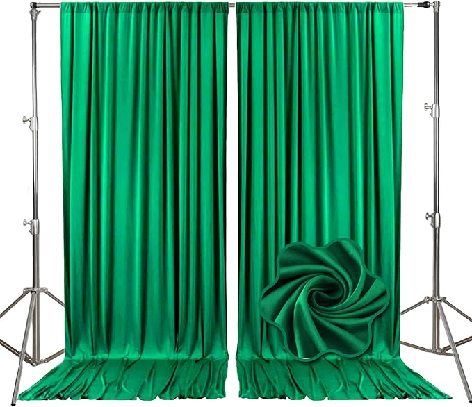 10ft x 10ft Deep Green Backdrop Curtains by Tisspoms