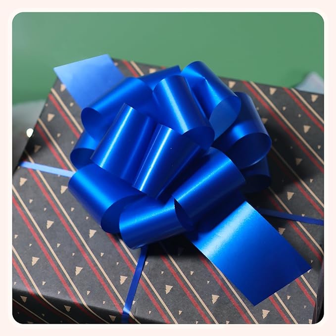 12 PCS 6 Inch Blue Pull Bows - Image 6