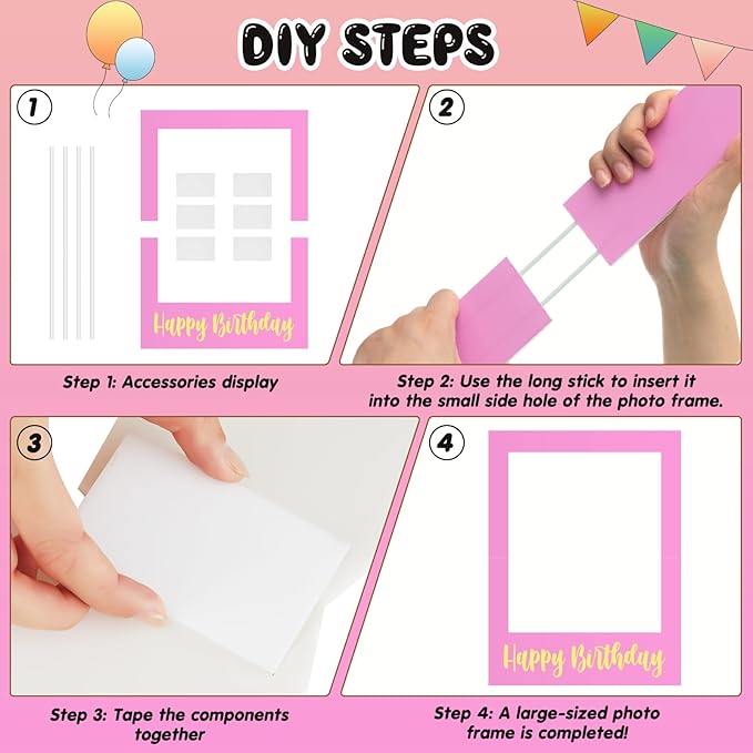 32 x 24 Inch Large Photo Booth Props Picture Frame Happy Birthday Party Frame - Image 6