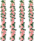 Musdoney 4Pcs 32.2 FT Fake Rose Vine Flowers Plants Artificial Flower Garland by Fakeflowerdecoration