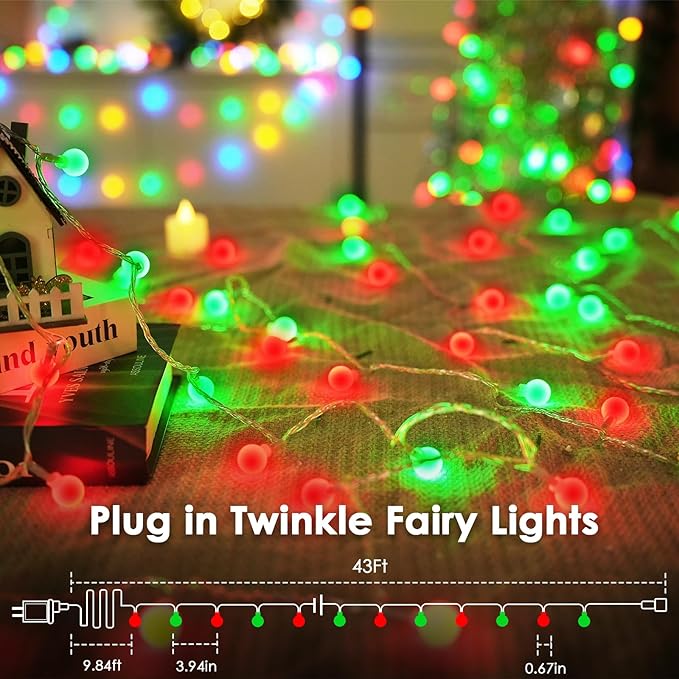 43FT 100LED Connectable Christmas String Lights Indoor Outdoor - Image 2
