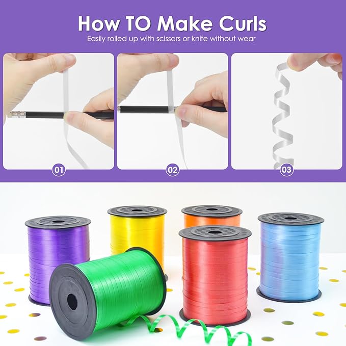 Dark Purple Curling Ribbon, Balloon String 500 Yard - Image 3
