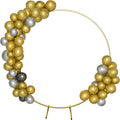 Round Backdrop Stand Circle Arch, 6.5ft Golden Metal Balloon Arch Kit by Unknown