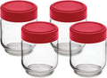 Cuisipro Jars with Lids, 6 Oz Glass Jars with Airtight Lid Wide Mouth, 4 Pack by Cuisipro