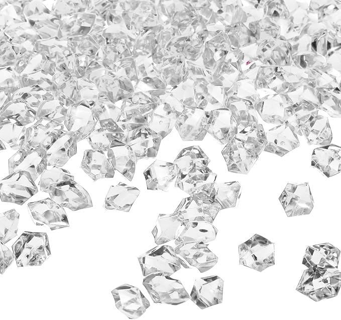 uxcell 1000pcs Fake Ice Rocks, Dazzling Clear Resin Crushed Ice Sparkling Fake by uxcell