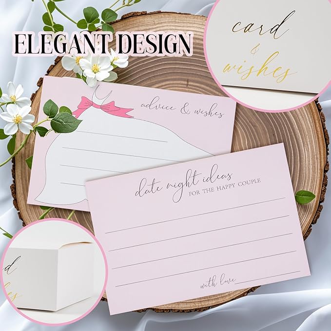 Bridal Shower Games Bridal Shower Advice Cards Wedding Games 50 Guests Advice - Image 2