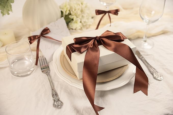 Dark Brown Satin Ribbon 1-1/2 inch X Continuous 100 Yards, Single Face - Image 5