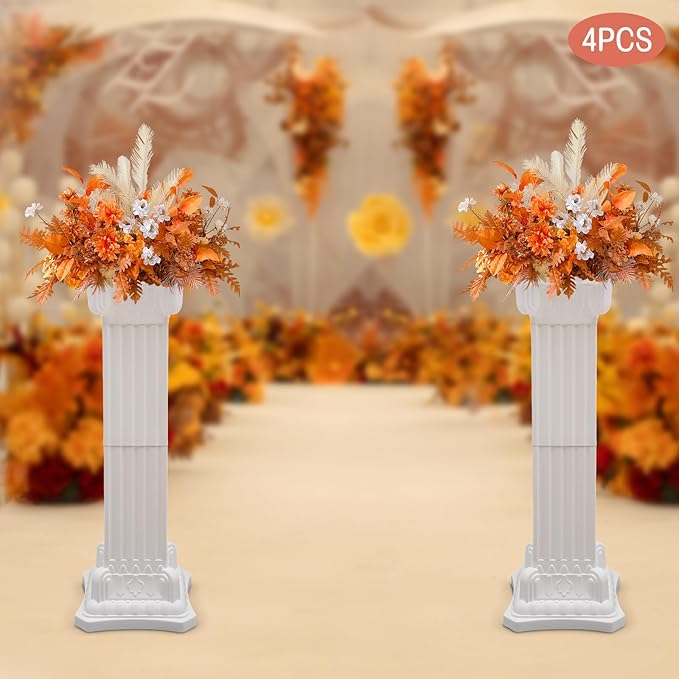 Roman Pillars Decoration Party Flower Pot Columns Set 4Pcs Decor Pedstal Stand - Image 4