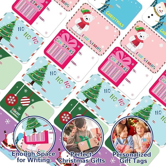 300PCS Christmas Name Tags Stickers, Self-Adhesive Christmas Gift Tags Stickers - Image 4