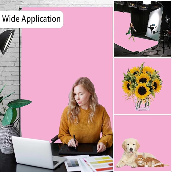 Pink Photography Backdrops, Photo Booth Video Shooting Photo Backdrop, Portrait - Image 2