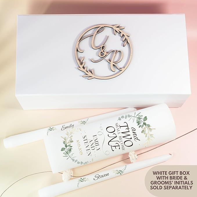 Unity Candles for Wedding, Modern Unity Set, Custom and Personalized Pillar and - Image 7