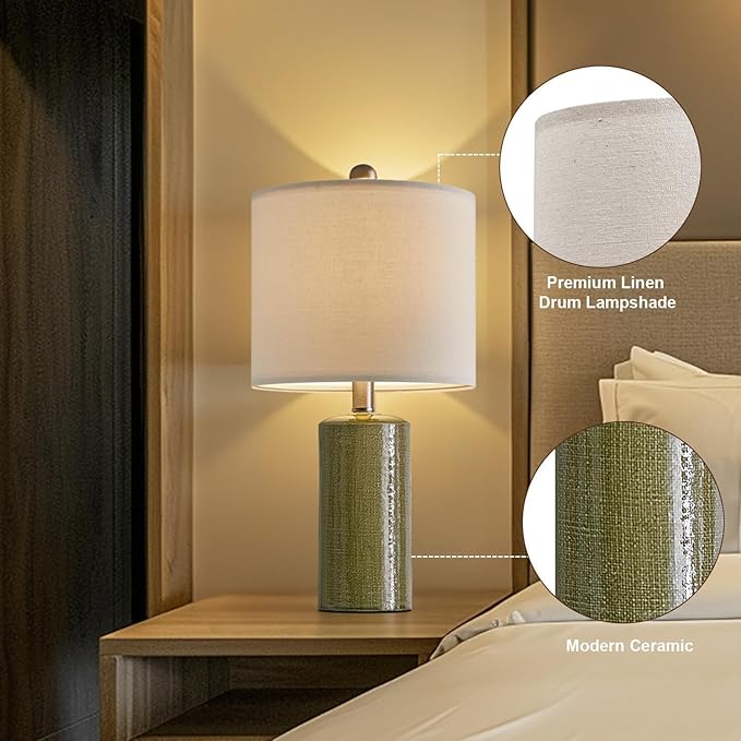 20.25" Small Table Lamps Set of 2 Modern Ceramic Lamps - Image 5