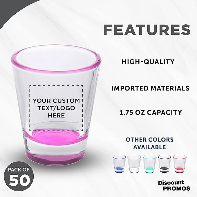 Custom Shot Glasses 1.75 oz. Set of 50, Personalized Bulk Pack - Image 2