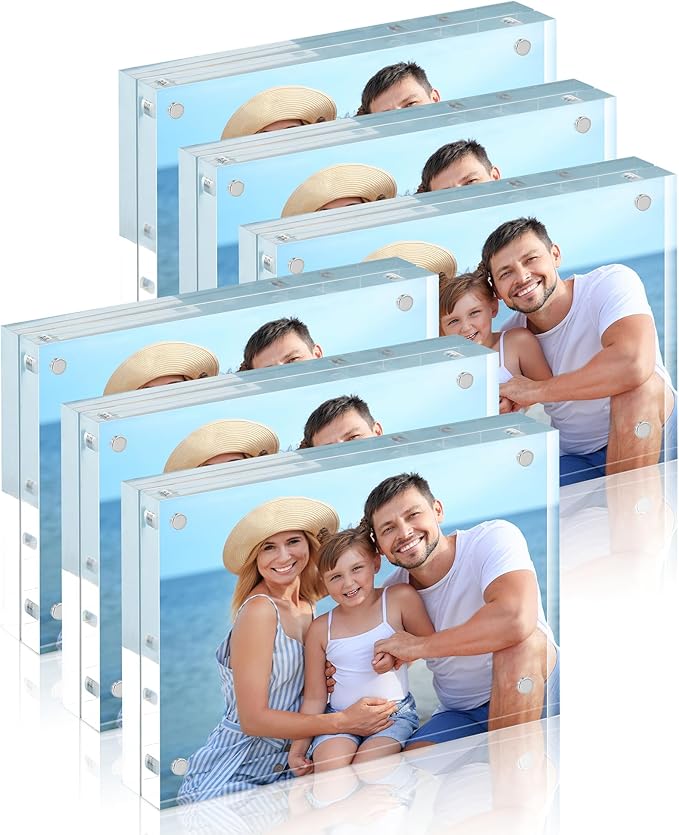 HOUSE DAY Acrylic Picture Frames 5x7, 6 Pack Magnetic 5x7 Picture Frame by HOUSEDAY