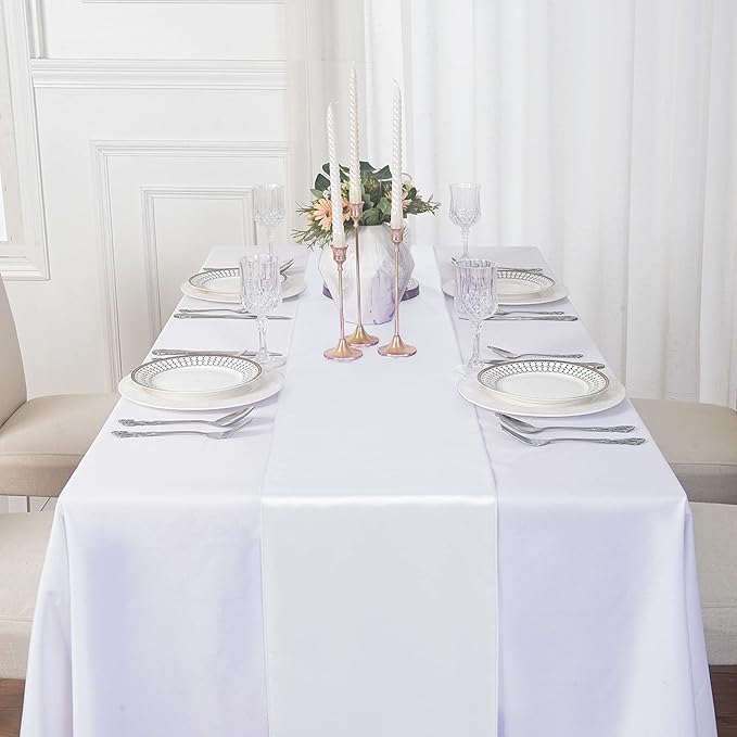 12Pack Table Runner 12 x 108 Inches Satin Silk Table Runner - Image 7