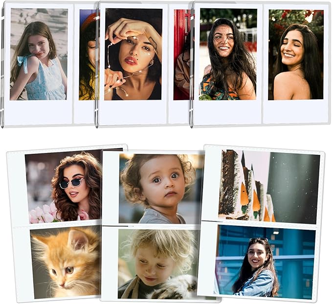 6Pack Magnetic Refrigerator Picture Frames fit 2PCS Mini 2x3 Pictures Collage by LIANHELILAI