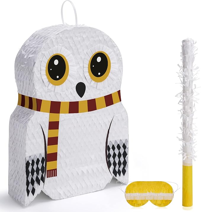 Small Owl Pinata Bundle with a Blindfold, Forest Animal Theme, Wizard Theme by Birchio