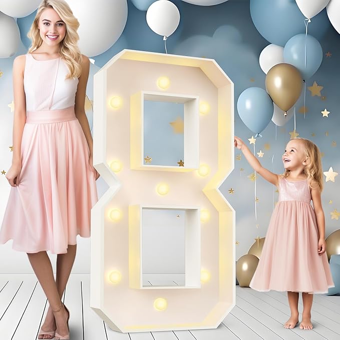 Ledido 4FT Marquee Light Up Numbers Large Light Up Letters by Ledido