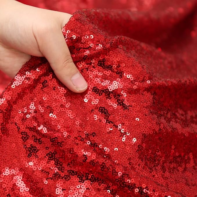 4Pcs 2Ft x 8Ft Red Sequin Backdrop Curtains, Glitter Photography Background - Image 5