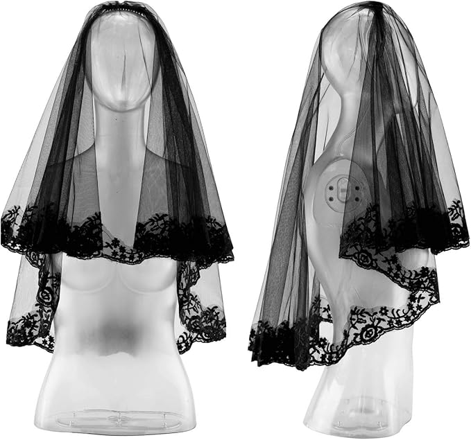 Ayliss Women Mesh Veils Black Bridal Birdcage Short Wedding Face Veil - Image 9