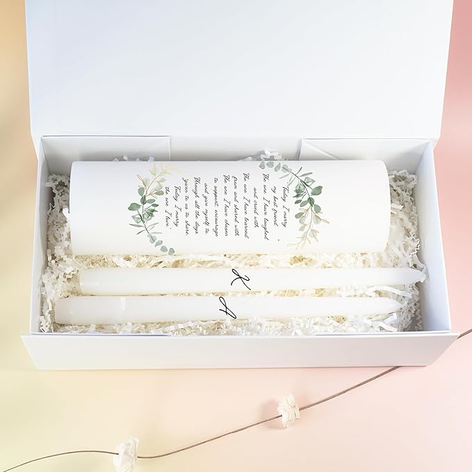 Unity Candles for Wedding, Modern Unity Set, Custom and Personalized Taper - Image 6