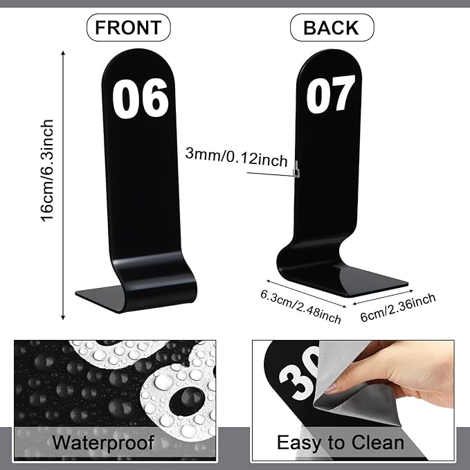 Tuanse 1-30 Table Order Numbers Restaurant Double Sided Acrylic Reception - Image 2