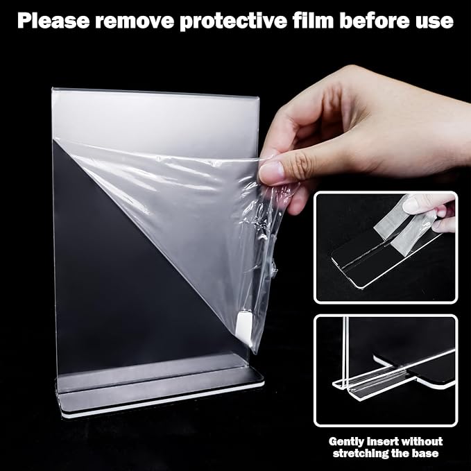 Acrylic Sign Holder 8.5 x 11, 24 Pack Clear Double-Sided Acrylic Display Stand - Image 2