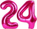 40 Inch Hot Pink 24 Number Balloon by Upgesy
