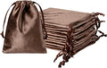 QIANF 12pcs Brown Velvet Drawstring Bags 3x4 inches Glossy Small Velvet Cloth by QIANF