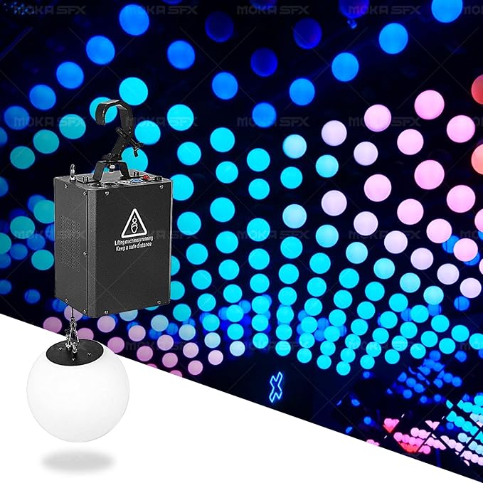 3D LED Light Lifting System DMX RGB LED Light Lift Ball Wave Effect Winch by MOKASFX