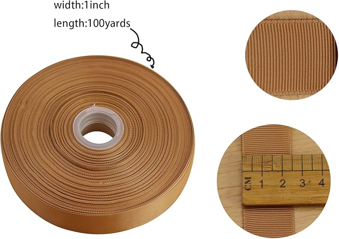 Jesep One Roll 100 Yards 1" Soild Grosgrain Ribbon Boutique Gift Wrapping - Image 4