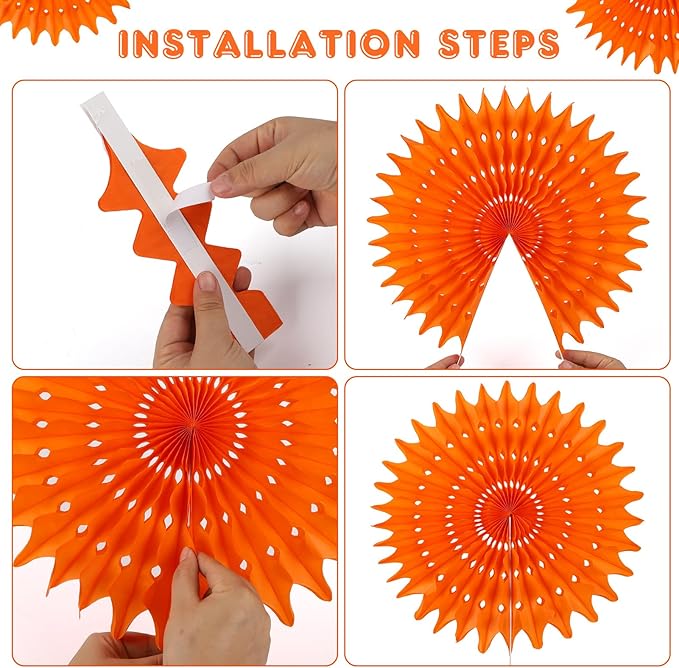 BestoFun 12PCS Paper Fans Mexican Party Decorations Tissue Paper Flowers - Image 4