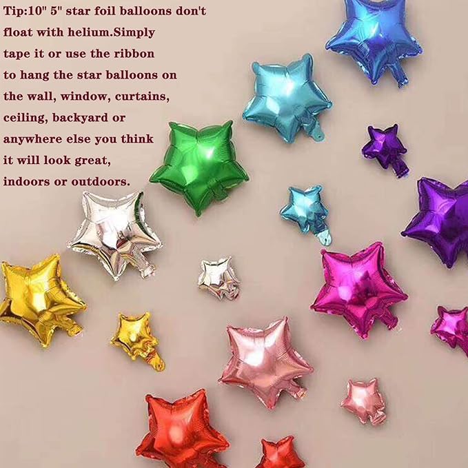 50 Pieces 10" Gold Foil Star Balloons - Image 4