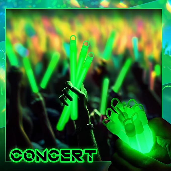 Lewtemi 4" or 6" 100 Pack Bright Glow Sticks Bulk, Glow in The Dark Party - Image 6