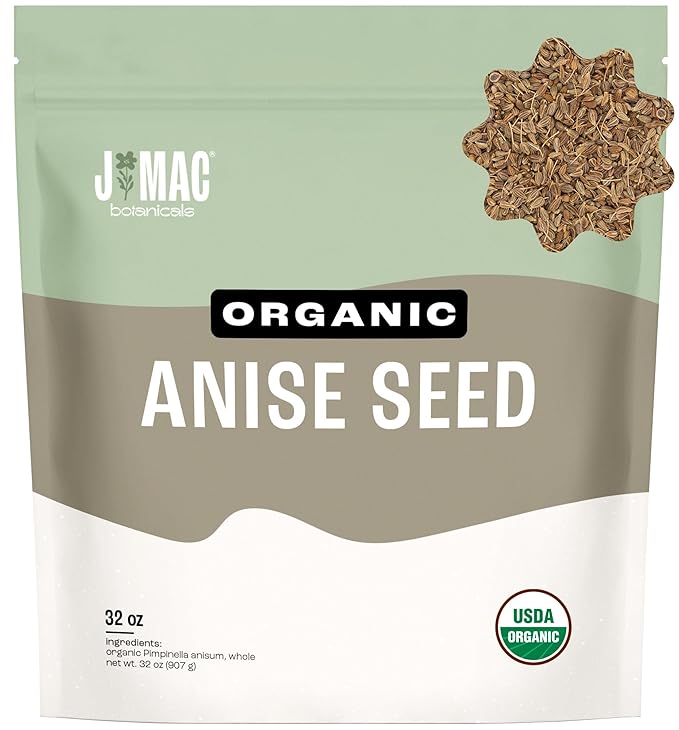 J Mac Botanicals Organic Anise Seeds Certified USDA Organic. Whole aniseed by JMACBOTANICALS
