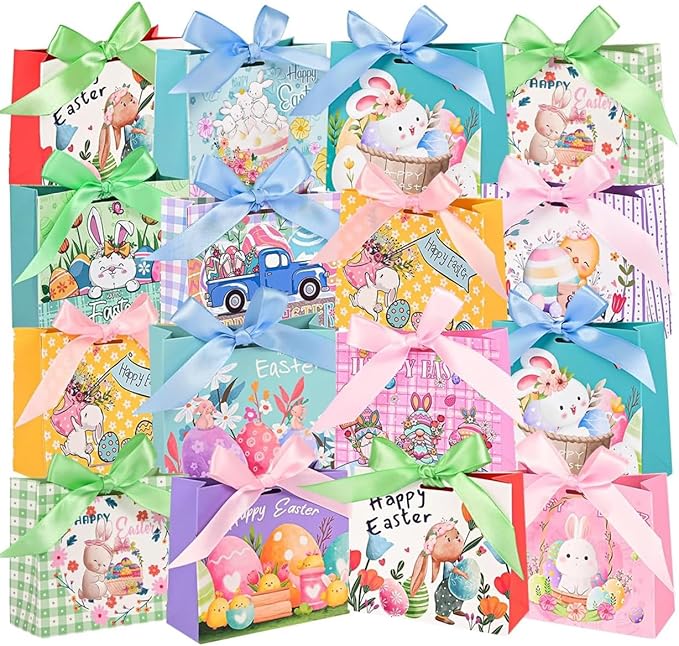 24Pack Small Easter Bags for Goodies, 4.5×3.9×1.8inch Small Easter Treat Bags by Nimbbex