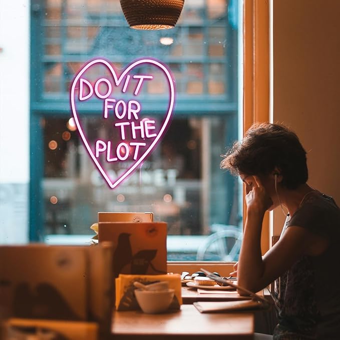 Do It For The Plot Neon Sign Dimmable Pink Words Neon Light for Wall Decor USB - Image 6
