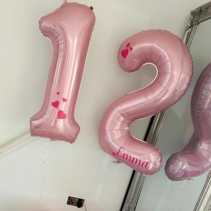 Big 13th Birthday Balloons, 40 Inch Pastel Pink Number 1 & 3 Helium Foil - Image 6