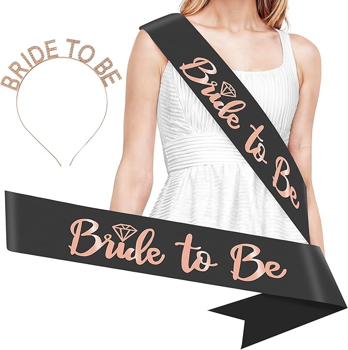 KatchOn, Rose Gold Bride To Be Sash and Bride Headband by KatchOn