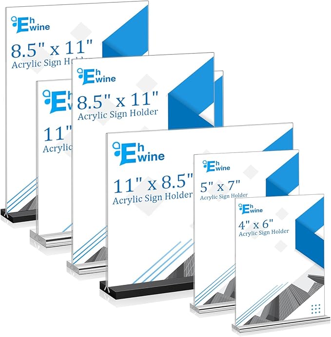 EHWINE 6 Pack Acrylic Sign Holders - Image 7