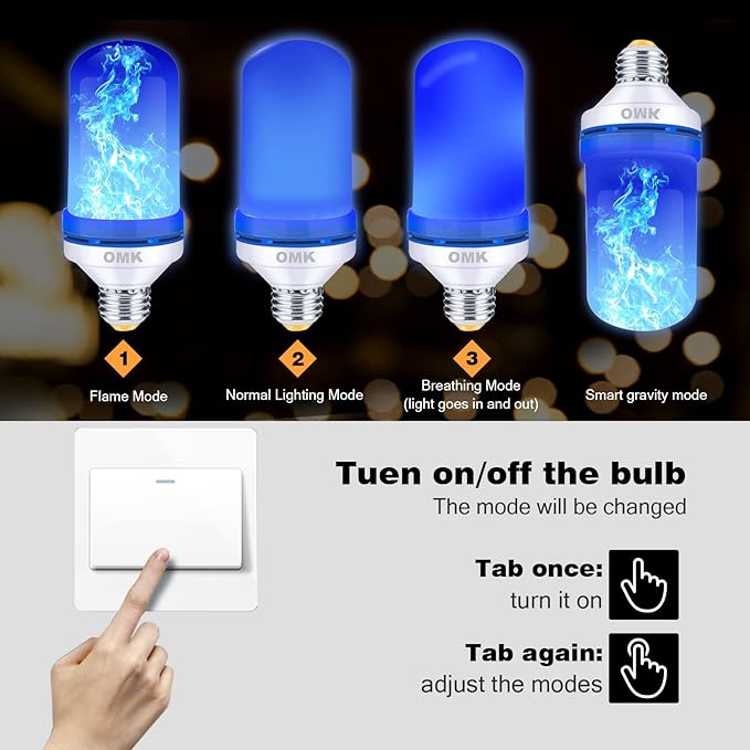 OMK - Blue Flame Christmas Decor LED Flame Effect Light Bulbs - Upgraded 4 - Image 6