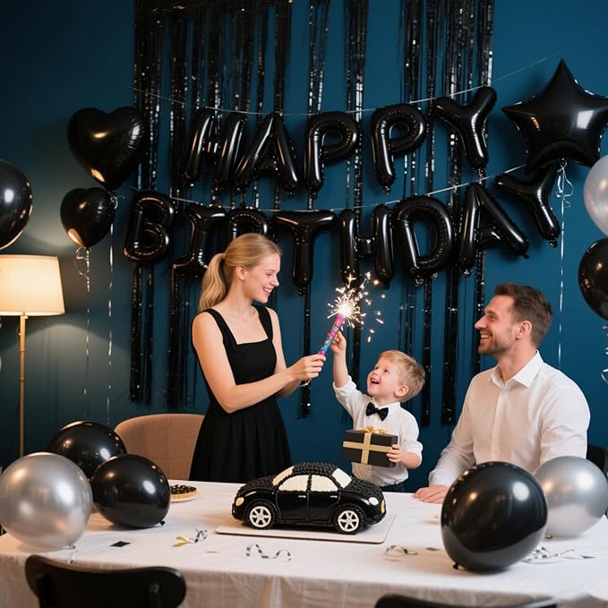 29 Pcs Black Birthday Party Decorations - Image 5