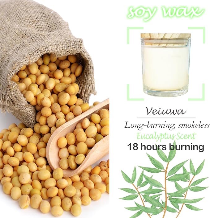 12 Pcs 6 Oz Mini Soy Candles, Eucalyptus Scented Bulk Candle Set, Aromatherapy - Image 3