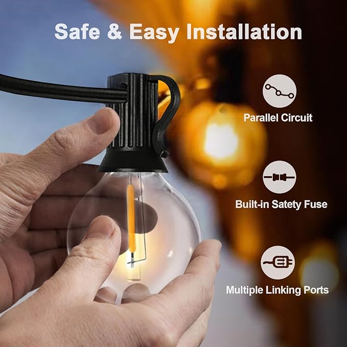 Outdoor String Lights, LED Patio Hanging Lights - Image 7