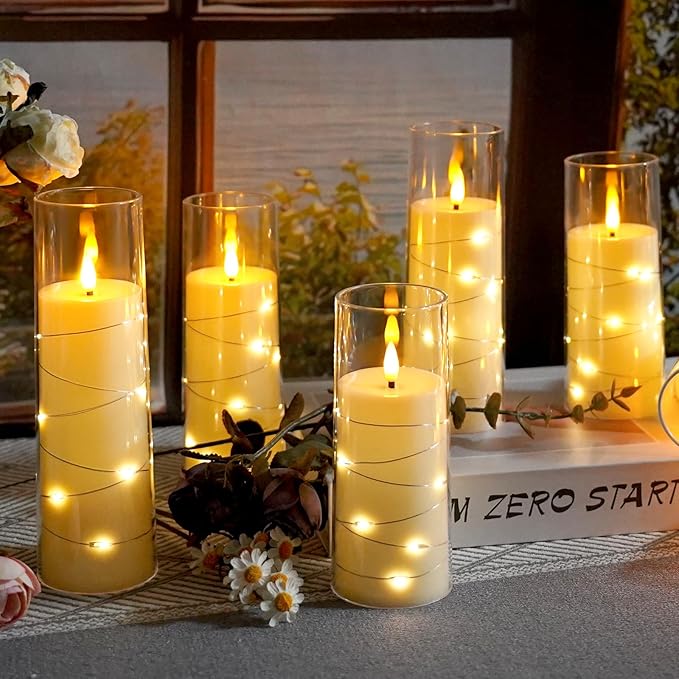 Flameless LED Candles with Timer 9 Pc Flickering Flameless Candles - Image 3